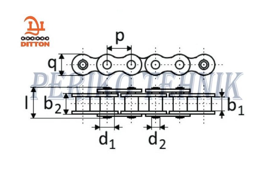 Roller Chain 08a 1 127 Mm 5 Meters Ditton At Periko