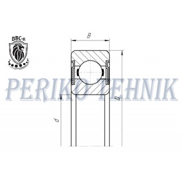 Deep Groove Ball Bearing 6204 2RS C3 P6 (180204) (BBC-R)