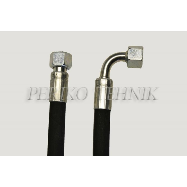 Hydraulic hose M27x1,5, DN16, 250 bar, 1,2 m 90° (DT)