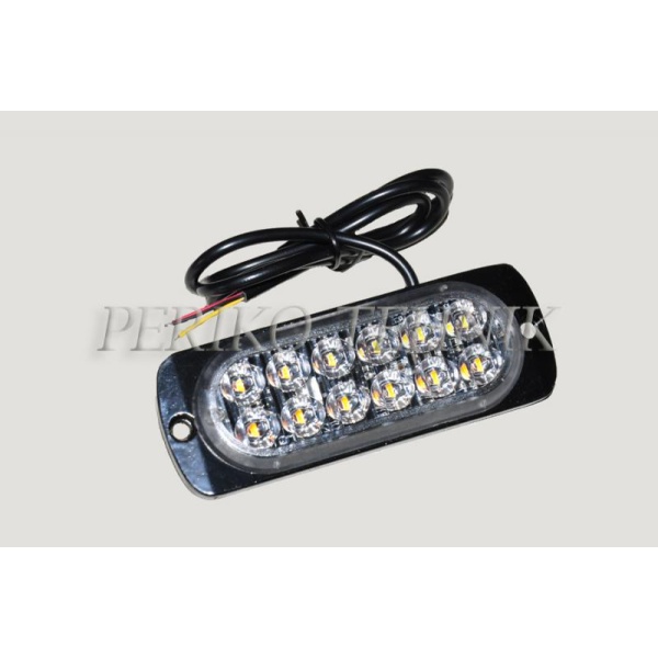 LED Strobo Lamp (amber), 12xLED, slim (AGH)