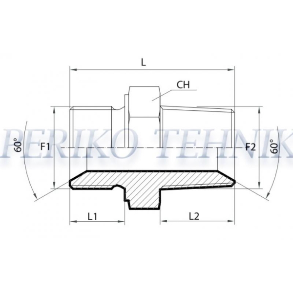 Adapter Male BSPP-Male BSPT 1/8"