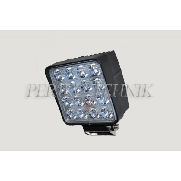 Work lamp LED 48W (16x3W) 12/24V, square, flood (KAMAR)