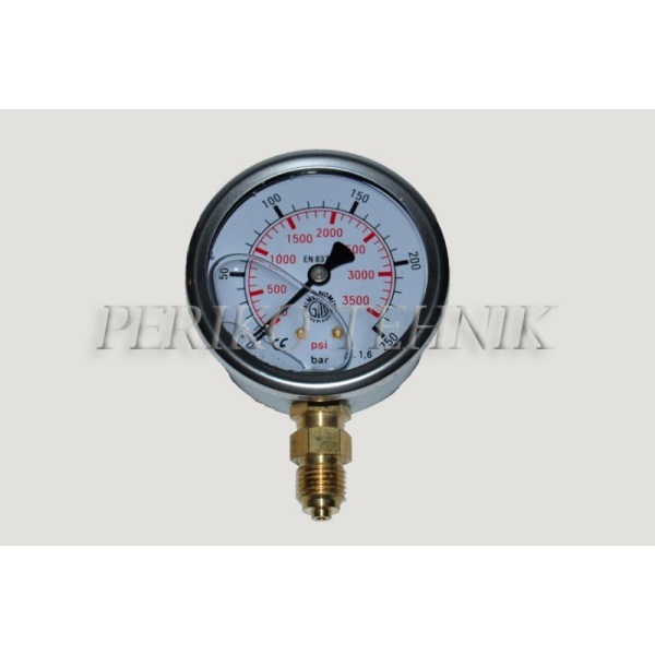 Pressure Gauge DN63 0-250 bar, 1/4" bottom fixing