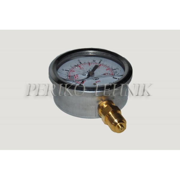 Pressure Gauge DN63 0-600 bar, 1/4" bottom fixing