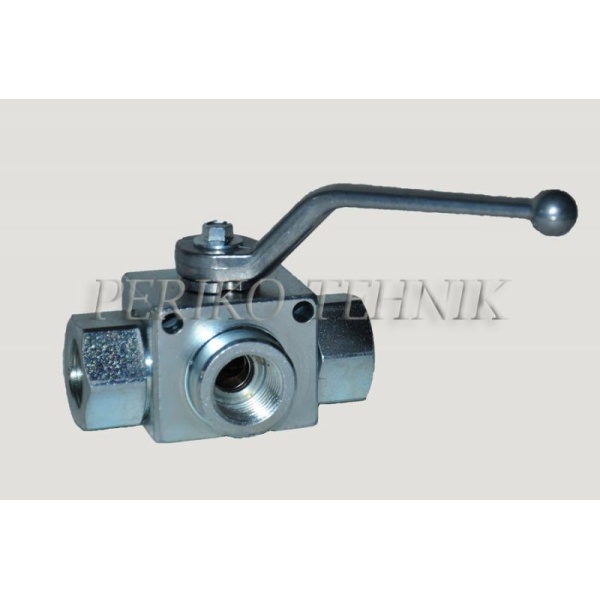 3-way Ball Valve L-type G1/2" with fixing holes