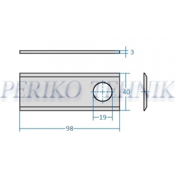 Rootorniiduki tera d=19 98x40x3 mm