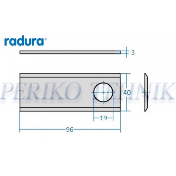 Rootorniiduki tera d=19 96x40x3 mm, Claas,Pöttinger,Fahr,Fella (RADURA)