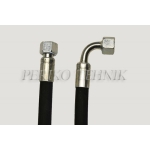 Hydraulic hose BSP 3/8", DN10, 330 bar, 0,9 m 90°