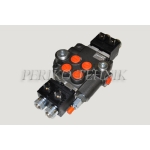Hydraulic Valve 80L/min 2-section (P-A-B 1/2"; T 3/4") electrical, 12V (BADESTNOST)