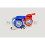 Female Quick-Coupling Set (2 pcs, Push-Pull) with Mounting Bracket, ISO 12.5 M18x1,5 12L male thread