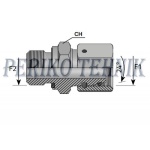 Male stud coupling with swivel nut and elastomer seal BSP 3/8" vk - M18x1,5 12L