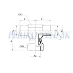 Kolmik mutriga BSP 1/4" vk-sk-vk