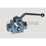 3-way Ball Valve L-type G3/8" with fixing holes