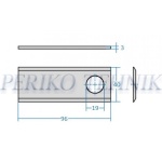 Rootorniiduki tera d=19 96x40x3 mm, Claas,Pöttinger,Fahr,Fella (ORGATOP/PBL)