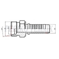 Straight male fitting with internal cone 24°, light series M26x1,5- DN13